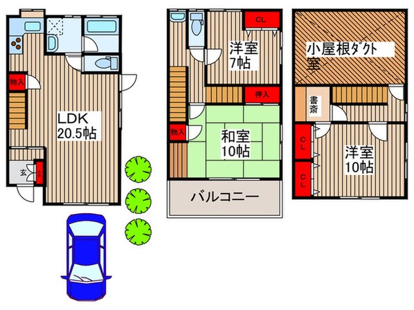 ヴィラ中新井の物件間取画像